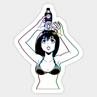 WATER BOTTLE - SAD JAPANESE ANIME AESTHETIC Sticker